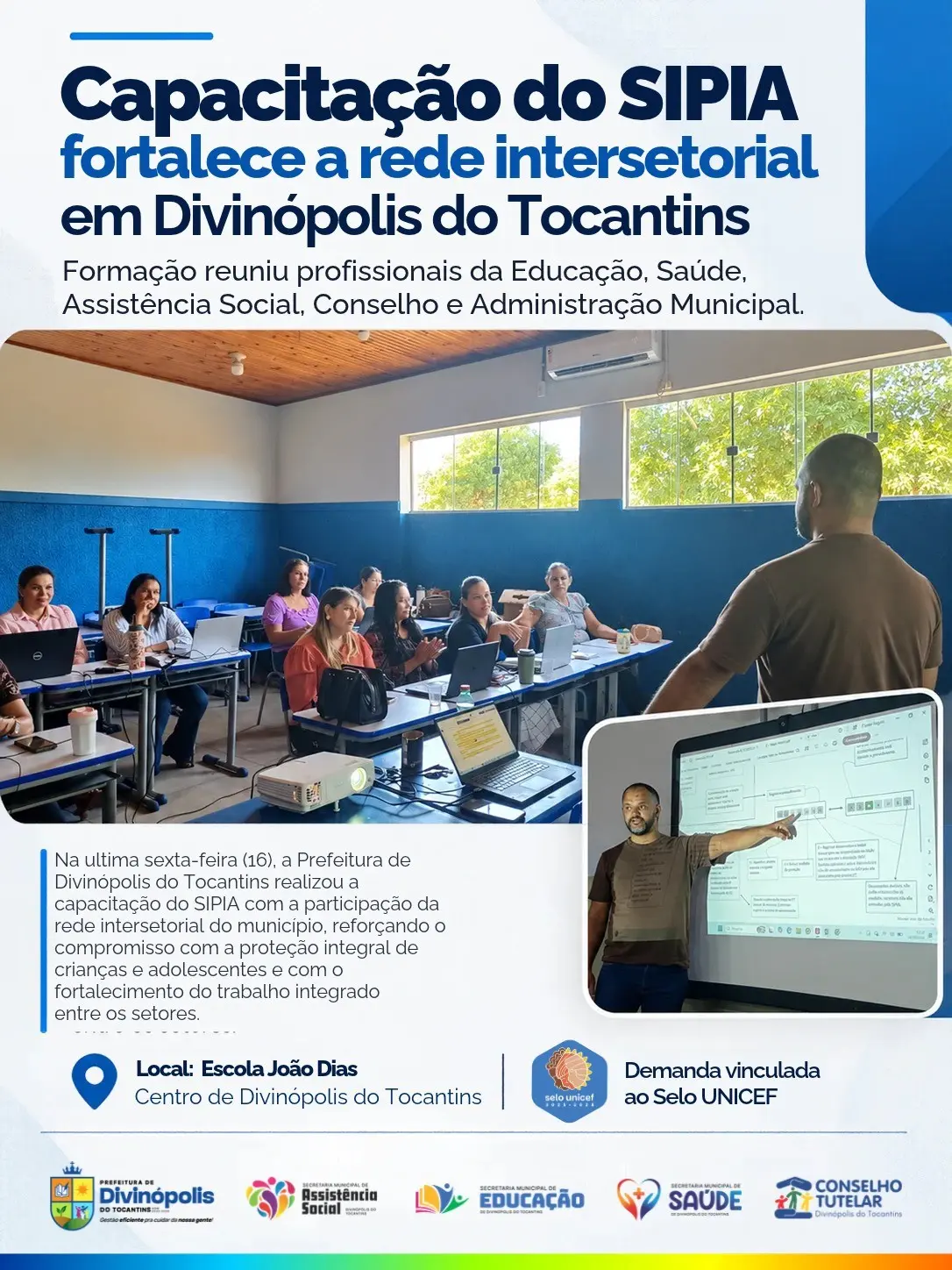 Capacitação sobre o SIPIA e fortalece a Rede de Proteção à Criança e ao Adolescente